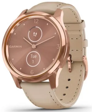 Garmin Vivomove Luxe Rose Gold PVD Sand Leather