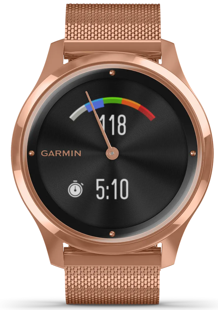 Garmin Watch Vivomove Luxe Rose Gold PVD Milanese Bracelet
