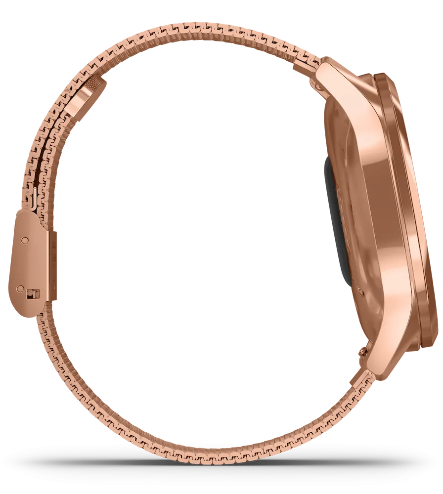 Garmin Watch Vivomove Luxe Rose Gold PVD Milanese Bracelet