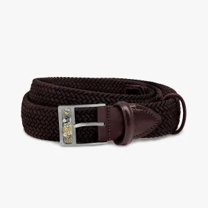 Gear T-Buckle belt in brown rayon and leather