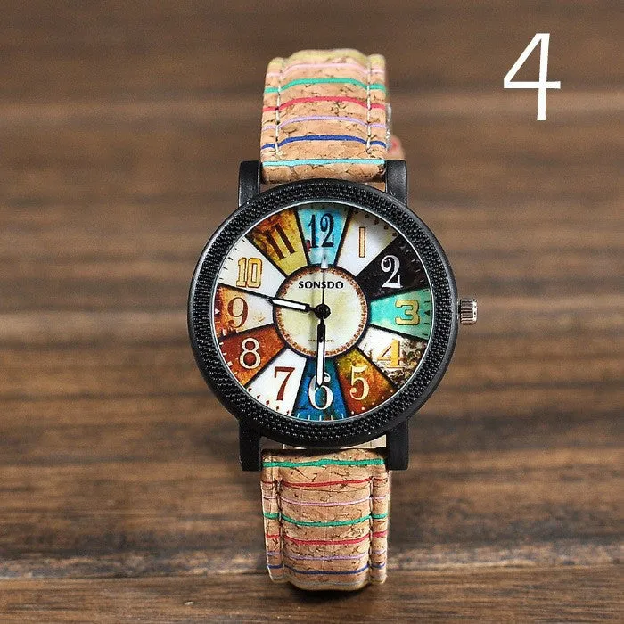 Geneva Vintage Retro Rivet Braided Genuine Leather Strap Women Wristwatches Bracelet Dress Watches Clock Thin Small Deer