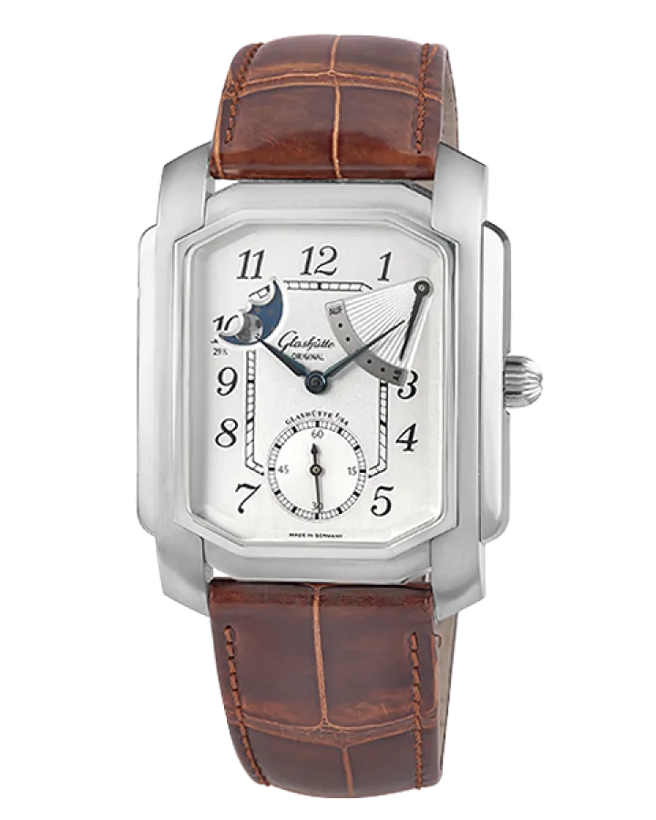 Glashutte Original 1845 Karree Moon Phase Power Reserve Stainless steel Men's Watch
