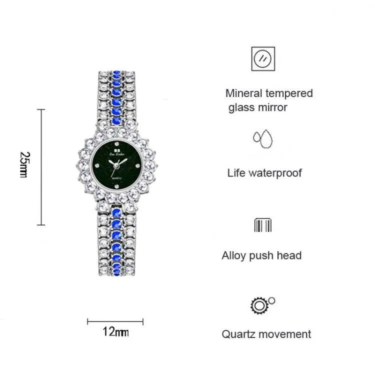 Glittering Starry Sky Women's Full Diamond Chain Watch - BS Bee Sister FA1580