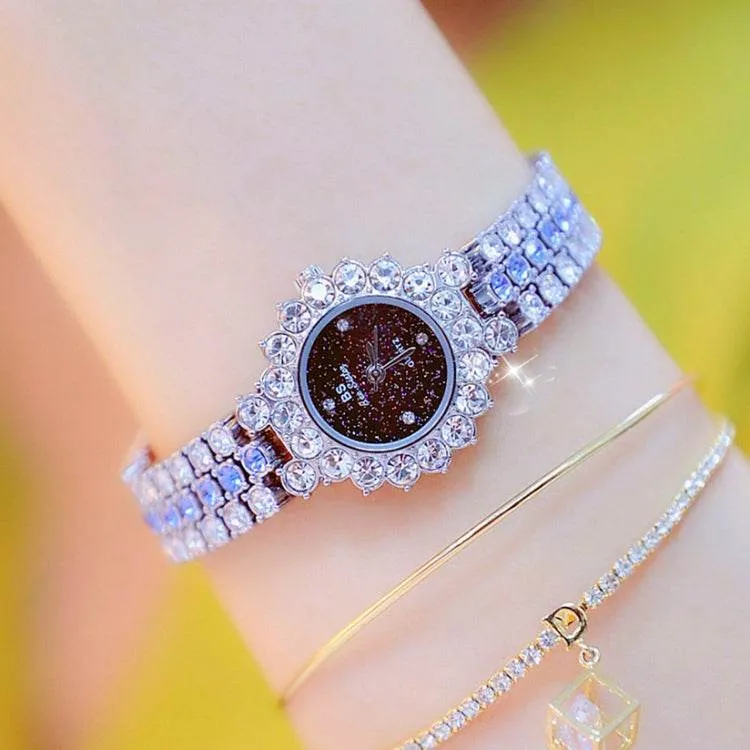 Glittering Starry Sky Women's Full Diamond Chain Watch - BS Bee Sister FA1580