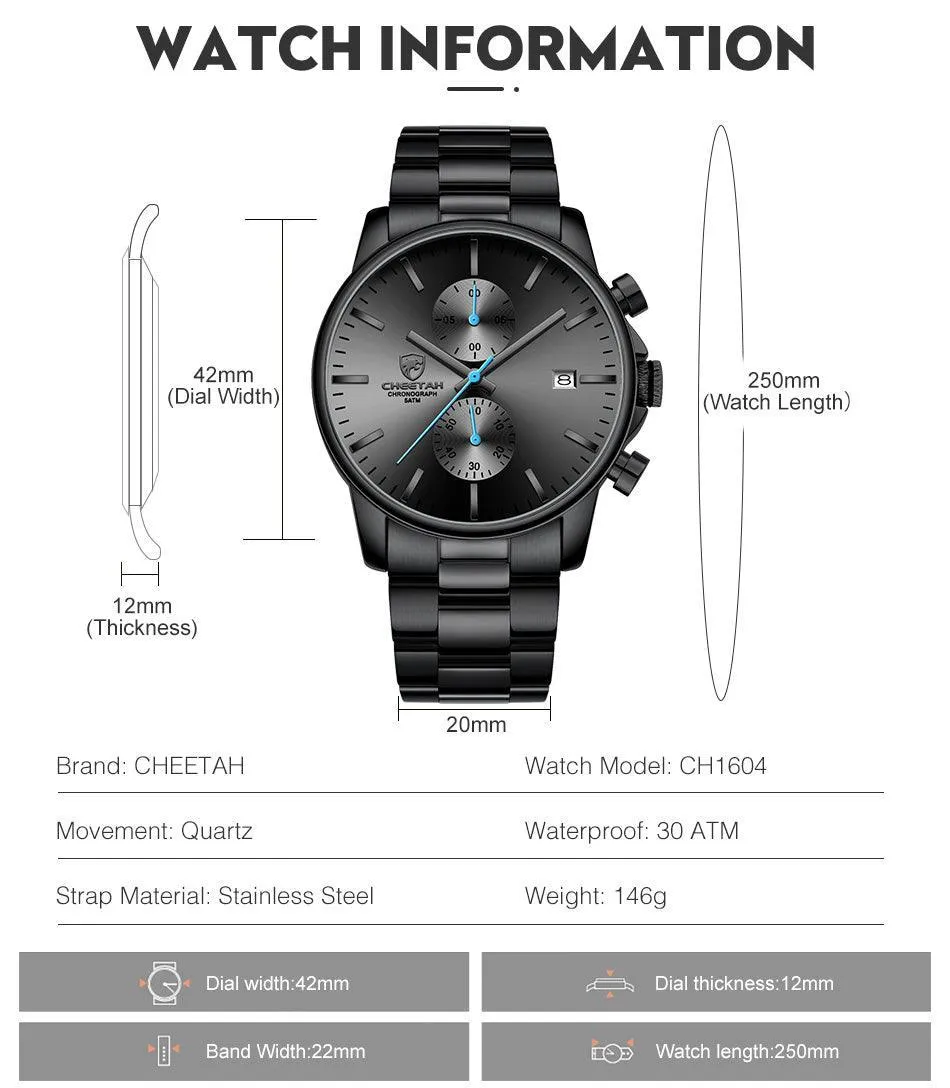 GREAT GIFT IDEAS - Top Brand Luxury Business Quartz Wristwatch