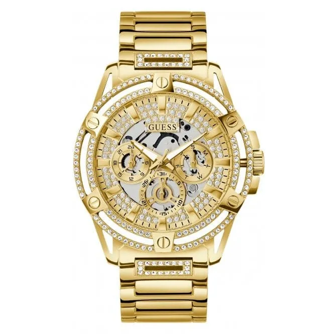 Guess Gents King Stainless Steel Gold Tone Watch GW0497G2