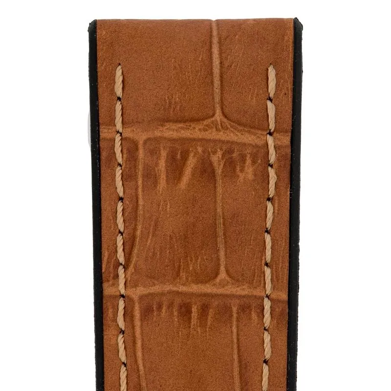 Hirsch PAUL Alligator Embossed Performance Watch Strap in HONEY