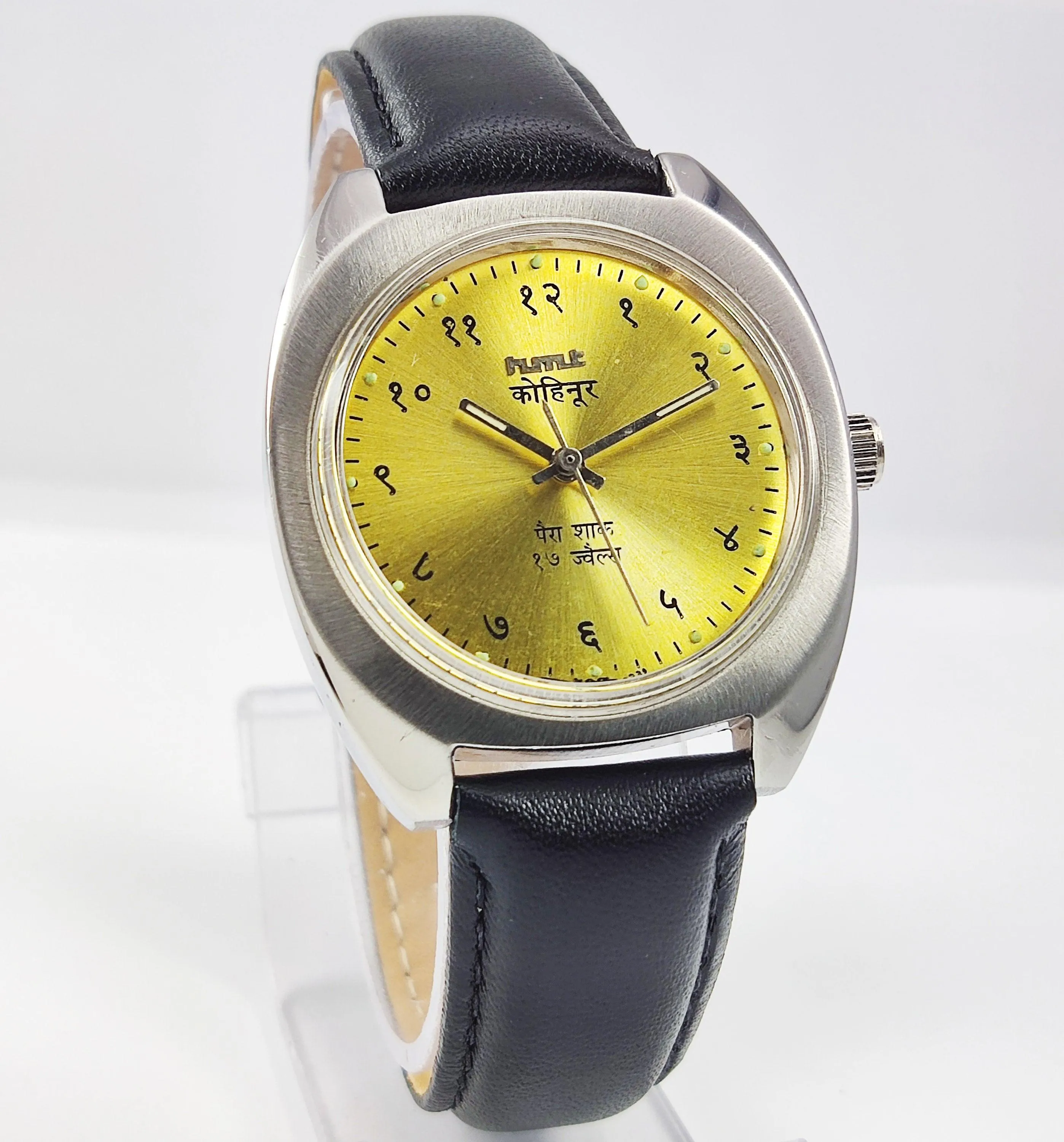 HMT Kohinoor Para Shock 17 Jewels Devanagari Dial Mechanical Hand winding Men's Wrist Watch