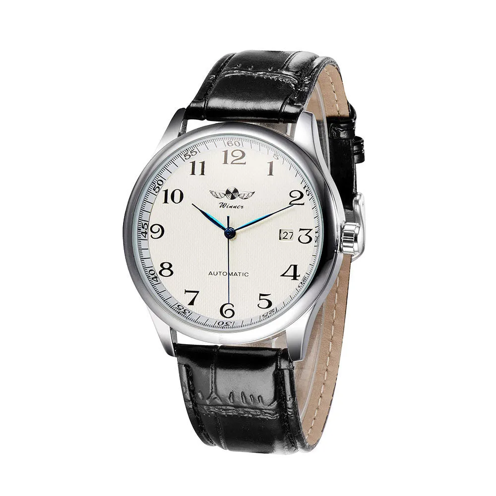 Hot Sale WINNER Luxury Watch Men Automatic Self-winding Military Mens Watches Leather Wrist Watches for Men Montre Homme