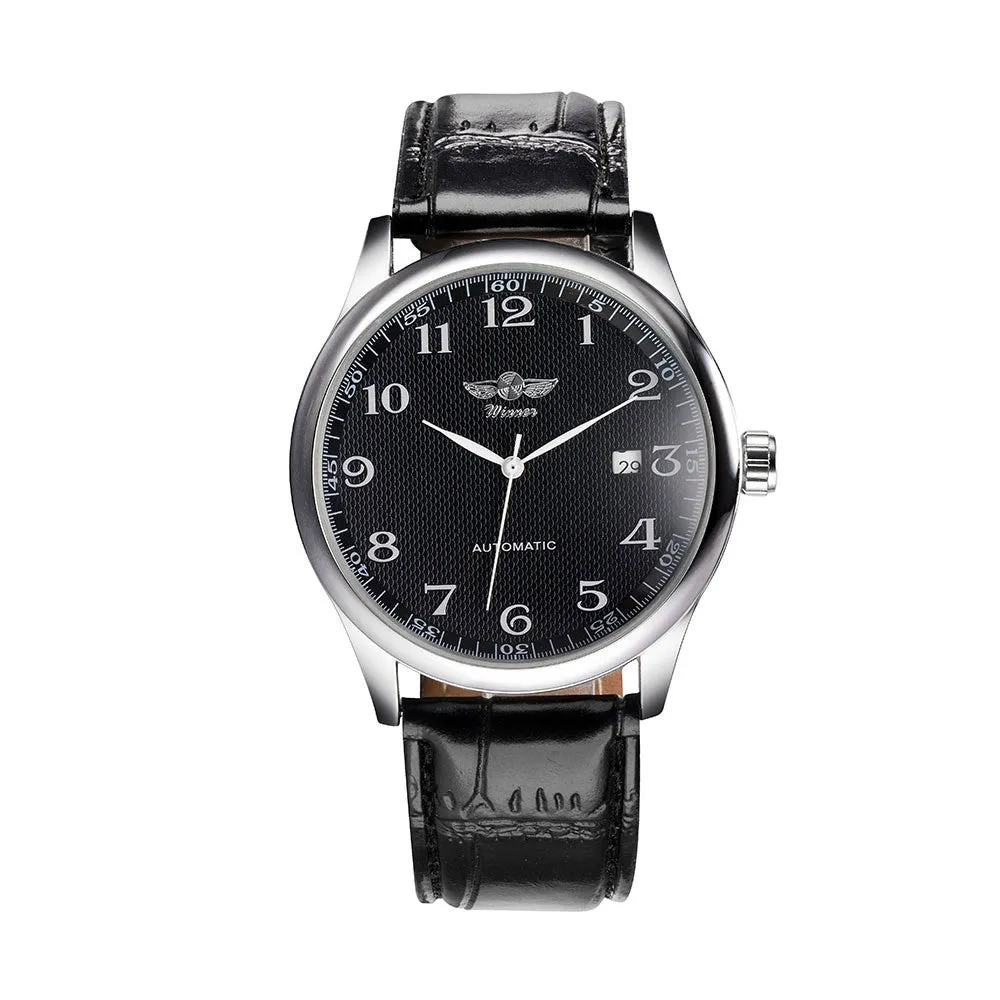 Hot Sale WINNER Luxury Watch Men Automatic Self-winding Military Mens Watches Leather Wrist Watches for Men Montre Homme