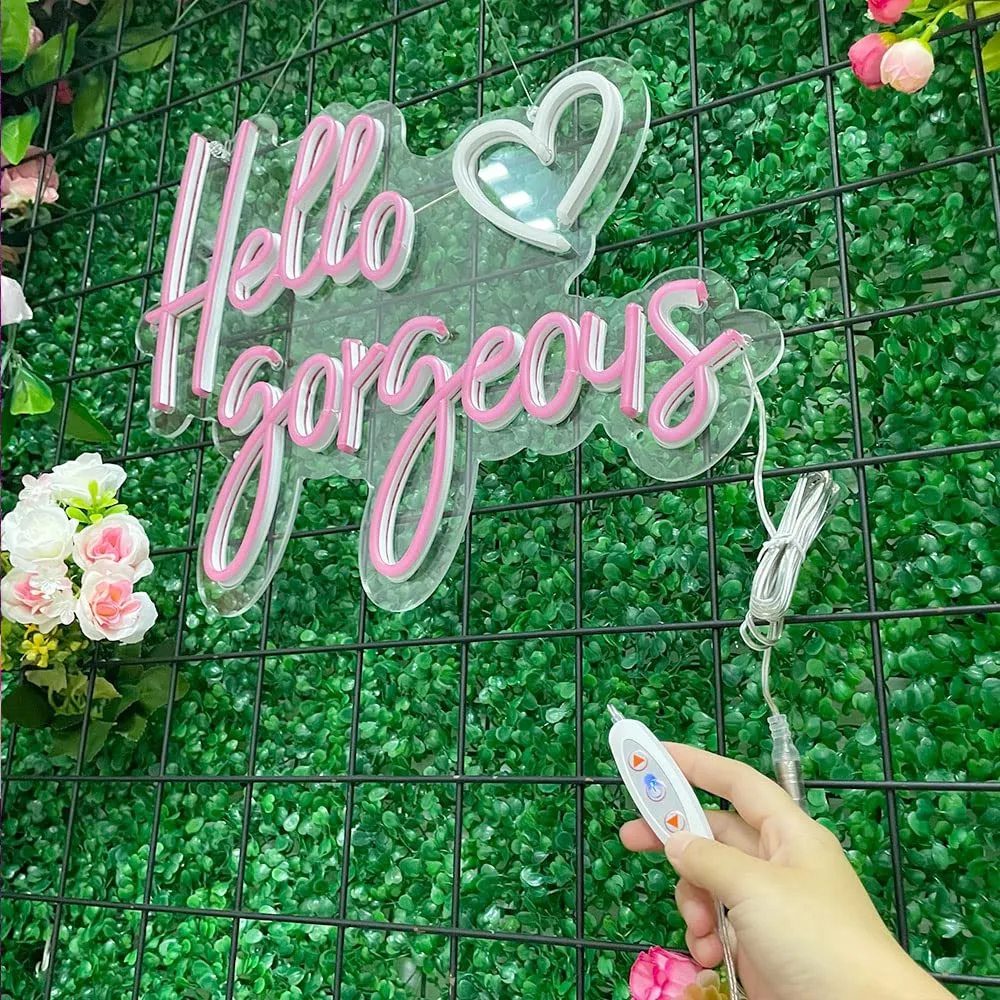 Insegna led neon Hello Gorgeous Neon Signs
