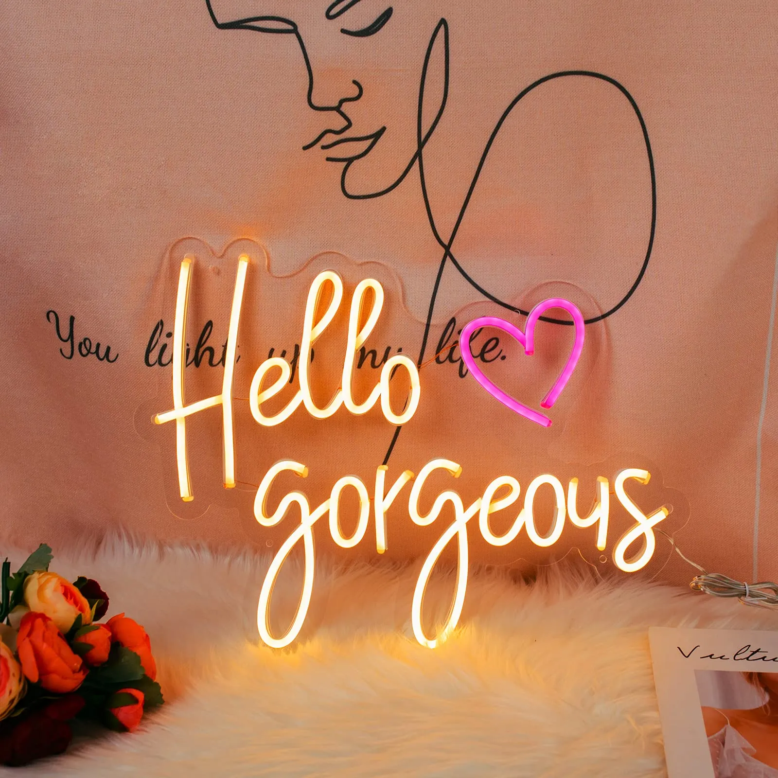 Insegna led neon Hello Gorgeous Neon Signs