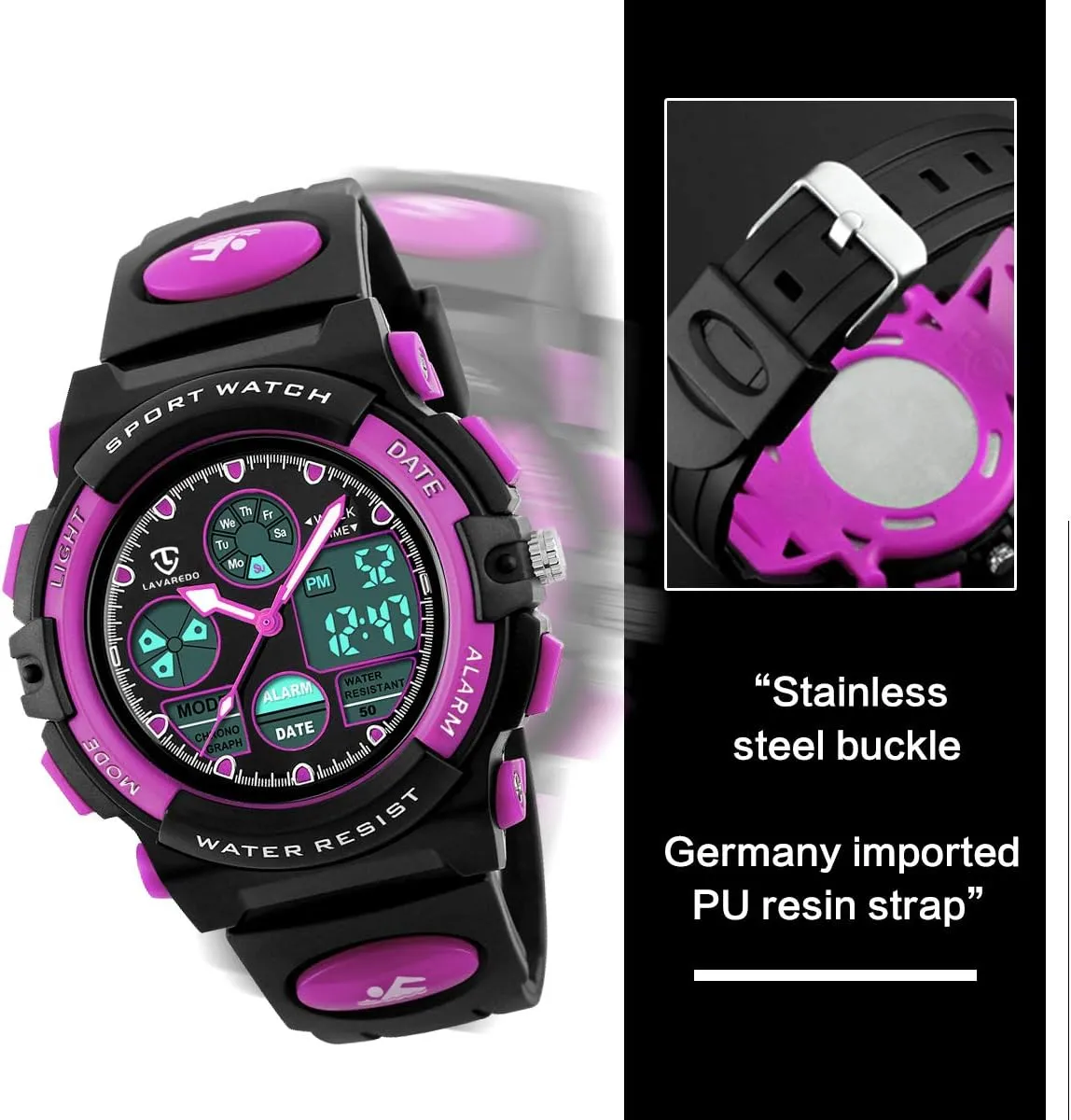 Kids Watch for Boys and Girls Ages 5-15, Analog Digital Waterproof With Alarm Clock Stopwatch, Birthday and Christmas Gifts