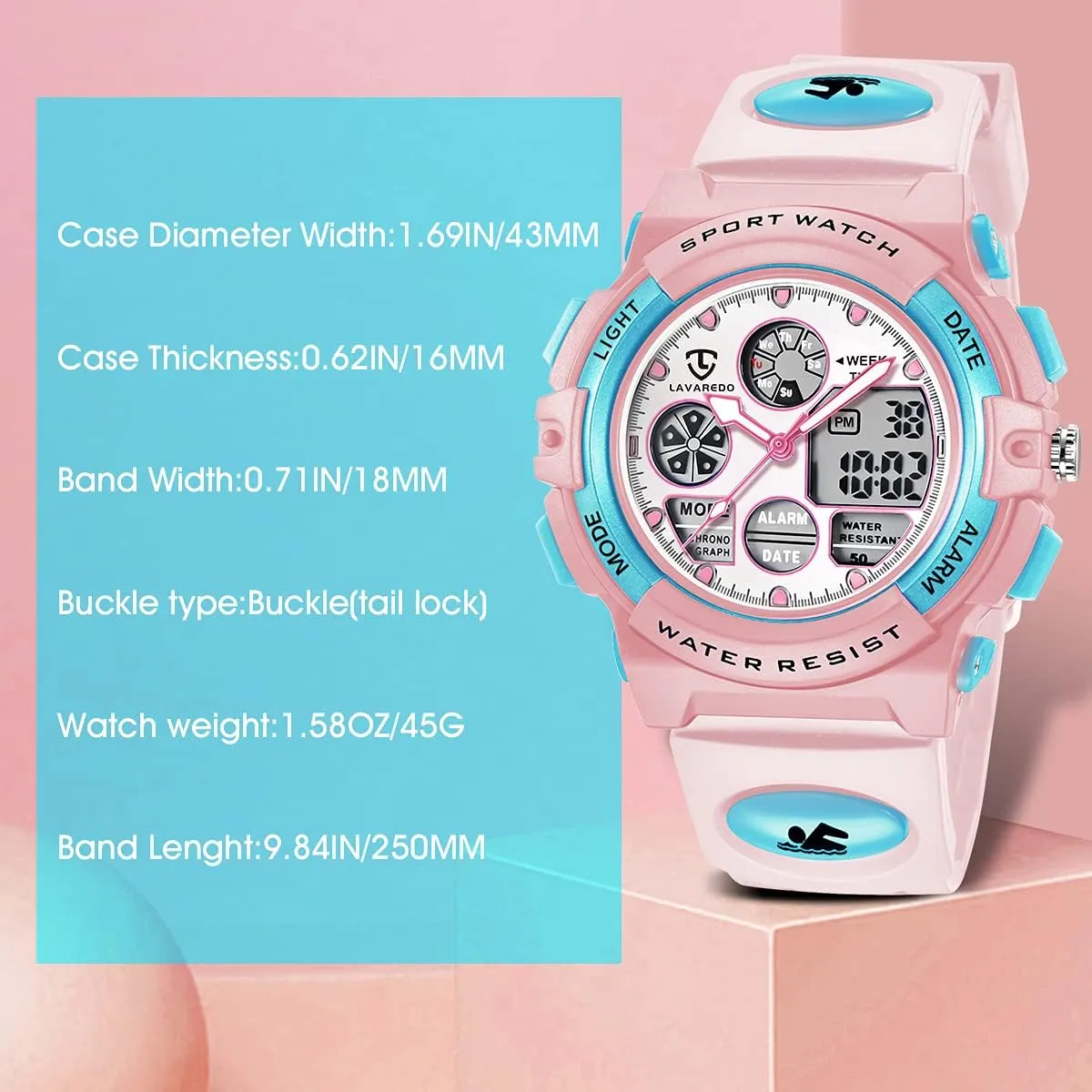 Kids Watch for Boys and Girls Ages 5-15, Analog Digital Waterproof With Alarm Clock Stopwatch, Birthday and Christmas Gifts