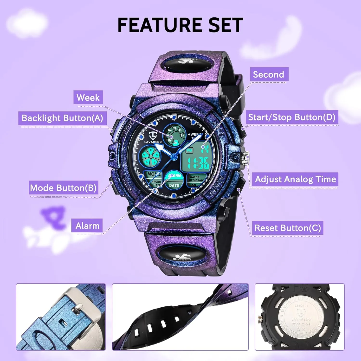 Kids Watch for Boys and Girls Ages 5-15, Analog Digital Waterproof With Alarm Clock Stopwatch, Birthday and Christmas Gifts