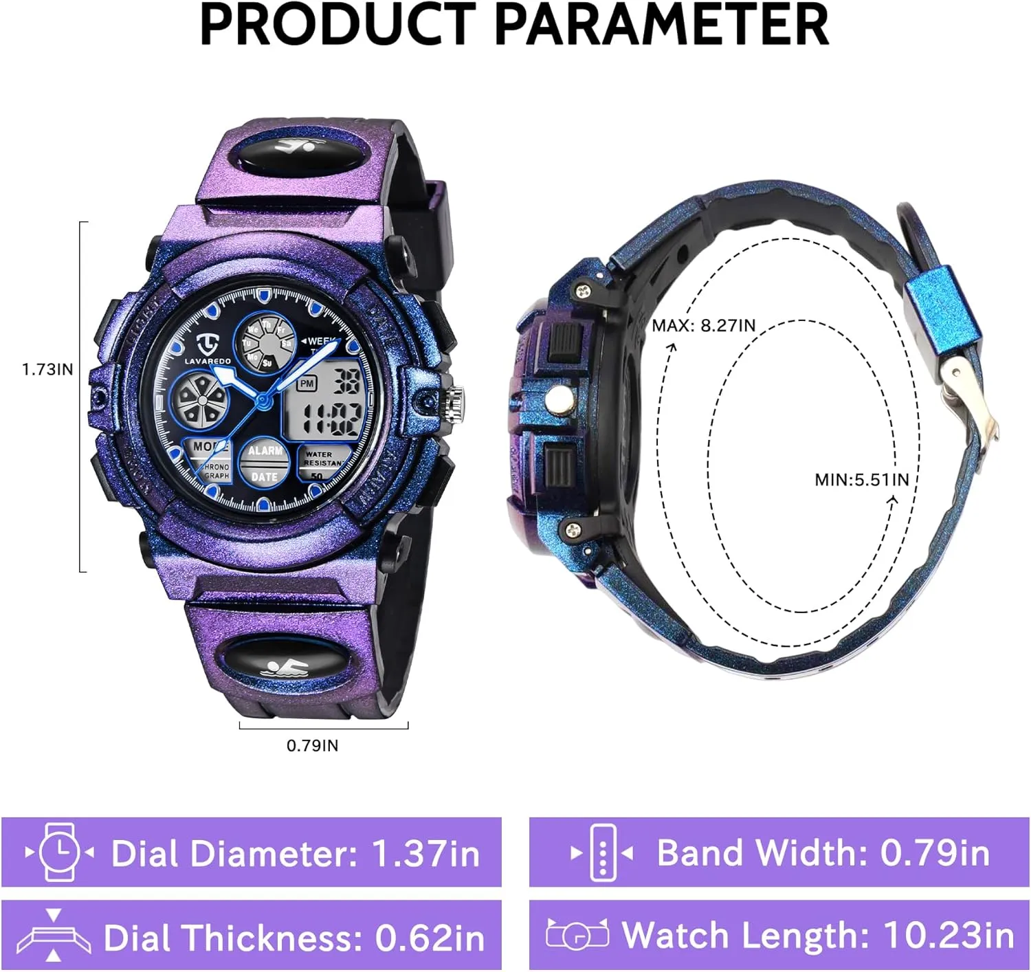 Kids Watch for Boys and Girls Ages 5-15, Analog Digital Waterproof With Alarm Clock Stopwatch, Birthday and Christmas Gifts
