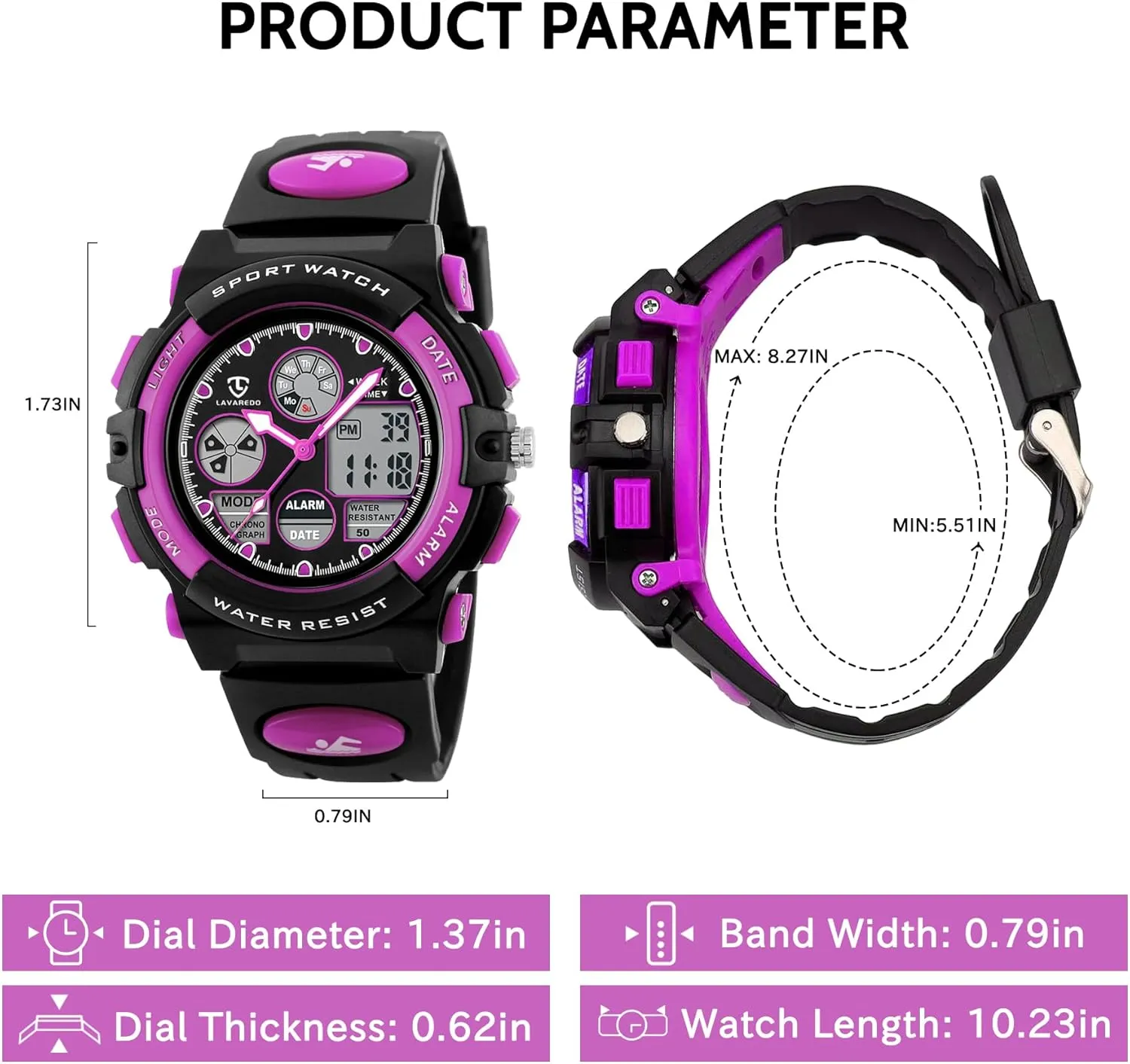 Kids Watch for Boys and Girls Ages 5-15, Analog Digital Waterproof With Alarm Clock Stopwatch, Birthday and Christmas Gifts