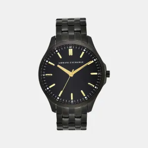Men's Black Analog Stainless Steel Watch AX2144