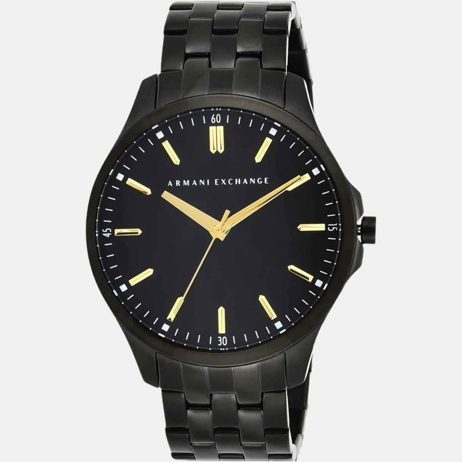 Men's Black Analog Stainless Steel Watch AX2144