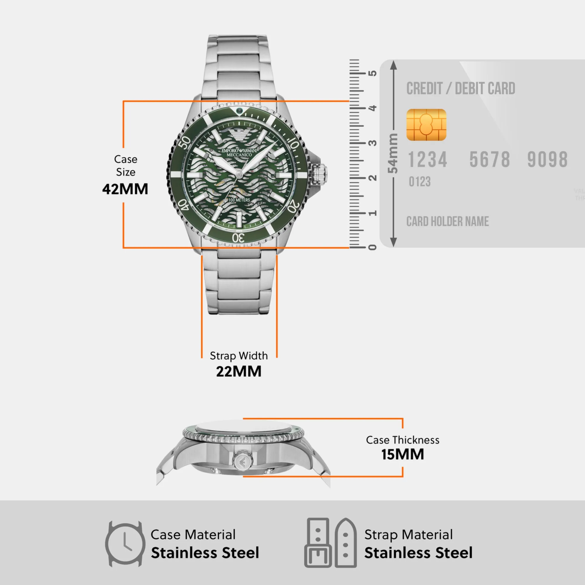 Men's Green Analog Stainless Steel Watch AR60061