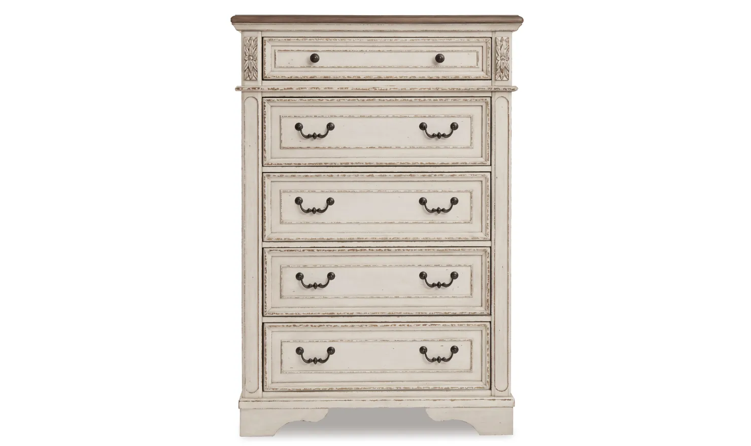 Modern Heritage Realyn 5 Drawer Wooden Chest in Ivory