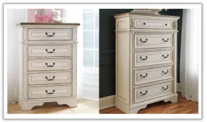 Modern Heritage Realyn 5 Drawer Wooden Chest in Ivory