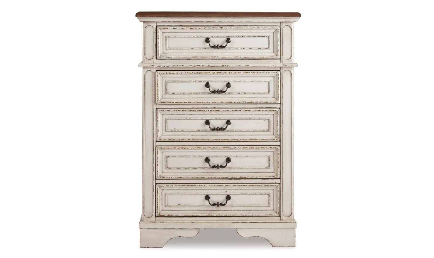 Modern Heritage Realyn 5 Drawer Wooden Chest in Ivory