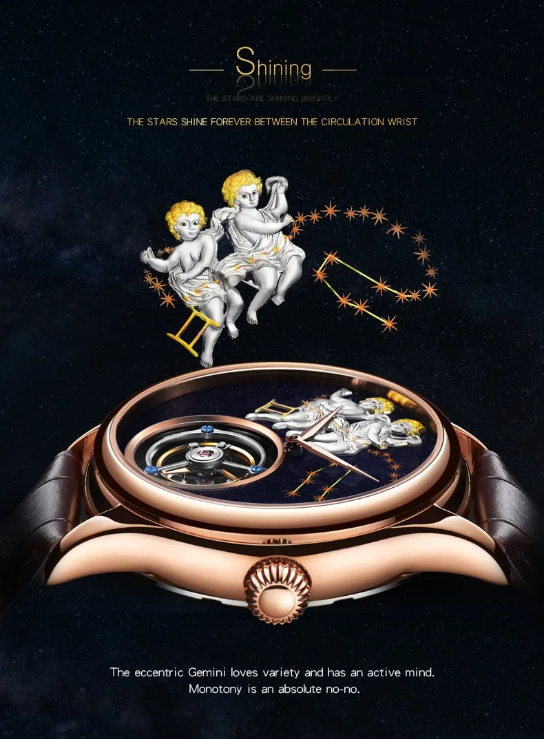 New Brand Men Watch Tourbillon Mechanical Retro Top Man Clock Stainless Steel Thin Dial Creative Trend Luxury Popular Male Watch