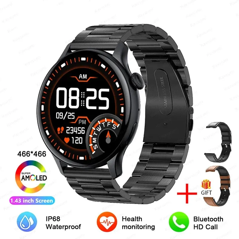 NFC Smartwatches 466*466 HD Screen GPS Track Sports Voice Calling