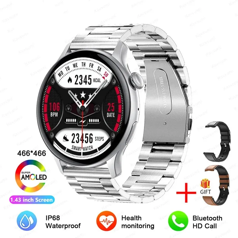 NFC Smartwatches 466*466 HD Screen GPS Track Sports Voice Calling