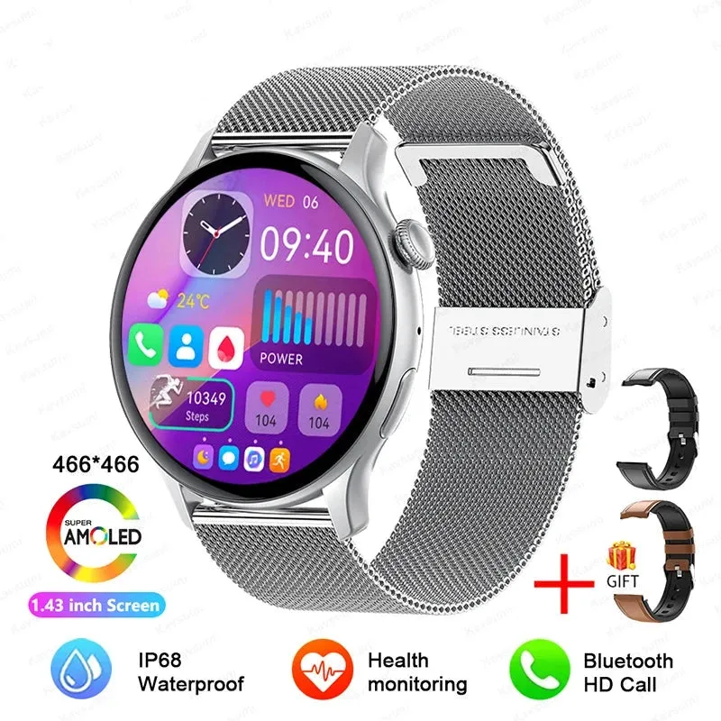 NFC Smartwatches 466*466 HD Screen GPS Track Sports Voice Calling