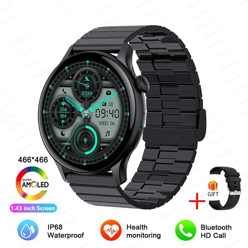 NFC Smartwatches 466*466 HD Screen GPS Track Sports Voice Calling