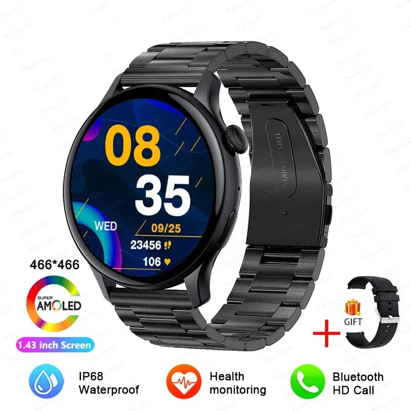 NFC Smartwatches 466*466 HD Screen GPS Track Sports Voice Calling