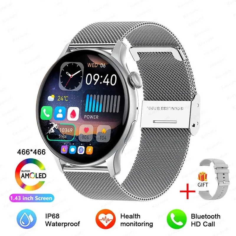 NFC Smartwatches 466*466 HD Screen GPS Track Sports Voice Calling