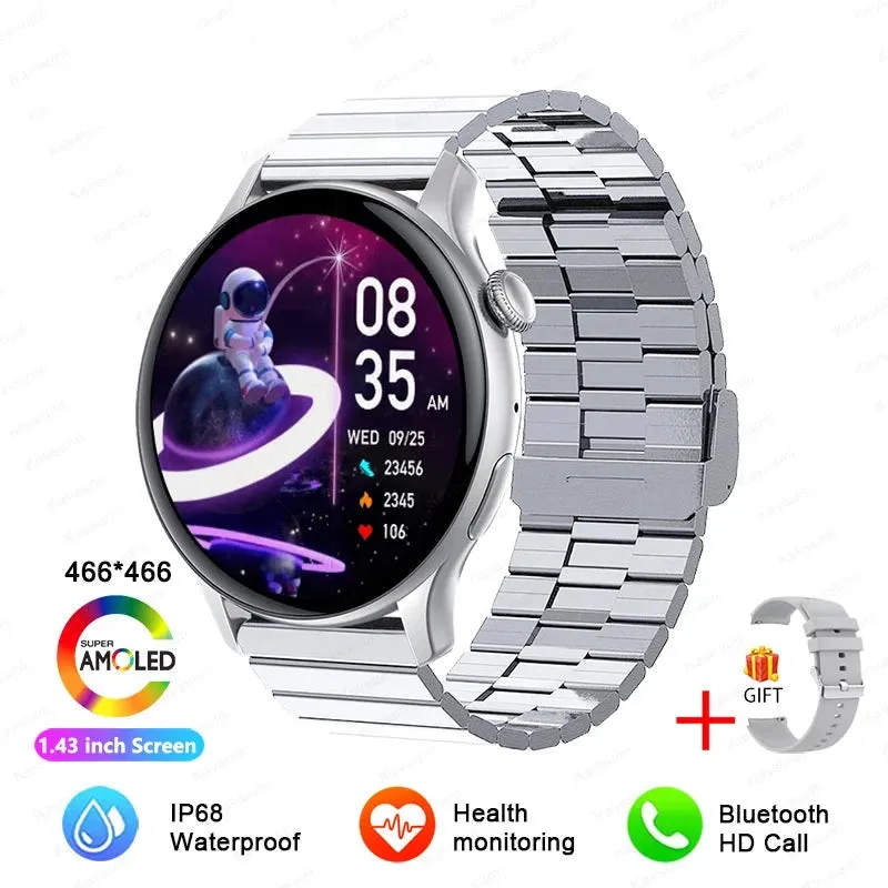 NFC Smartwatches 466*466 HD Screen GPS Track Sports Voice Calling