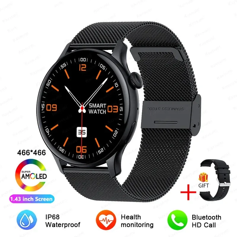 NFC Smartwatches 466*466 HD Screen GPS Track Sports Voice Calling