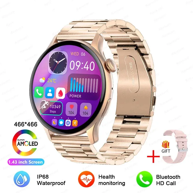 NFC Smartwatches 466*466 HD Screen GPS Track Sports Voice Calling