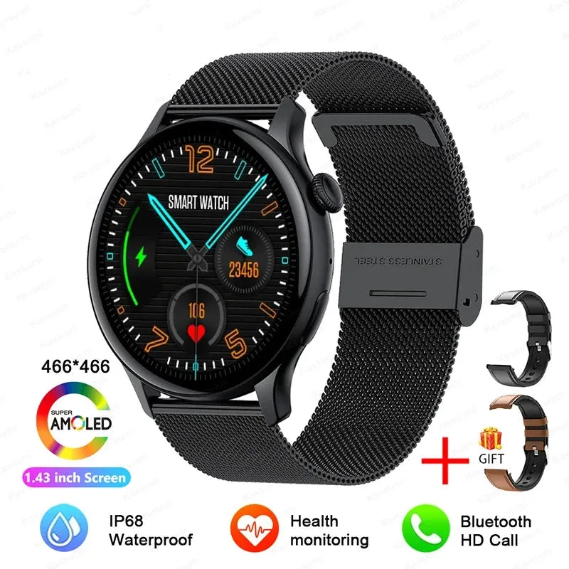 NFC Smartwatches 466*466 HD Screen GPS Track Sports Voice Calling