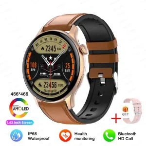 NFC Smartwatches 466*466 HD Screen GPS Track Sports Voice Calling