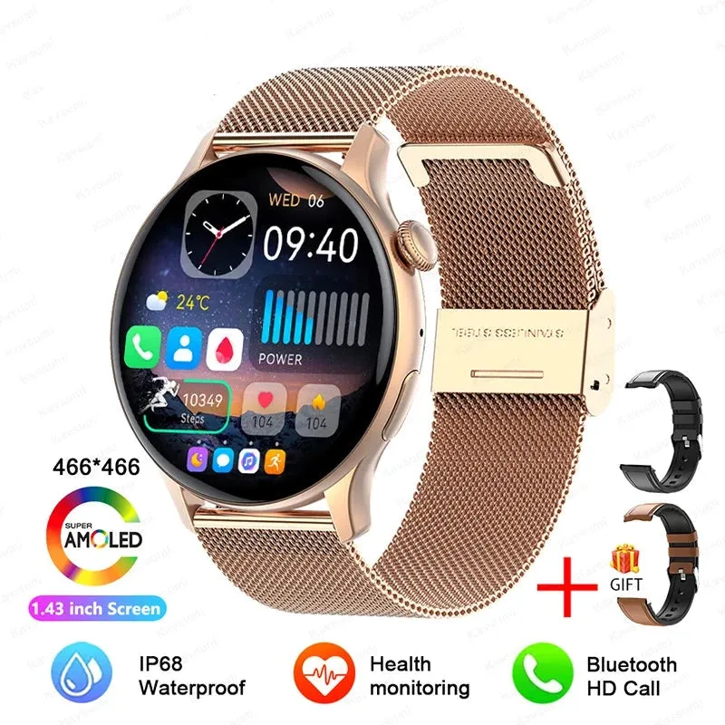 NFC Smartwatches 466*466 HD Screen GPS Track Sports Voice Calling