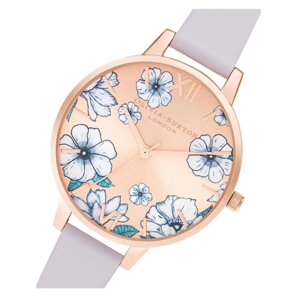 Olivia Burton Groovy Blooms Parma Violet & Rose Gold Sunray Ladies Watch - OB16AN03