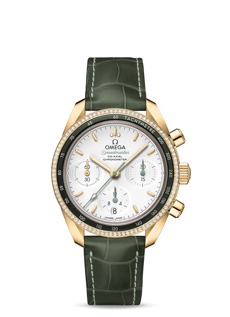 Omega Speedmaster Co-Axial Master Chronometer Chronograph 18K Yellow Gold & Diamonds Lady's Watch