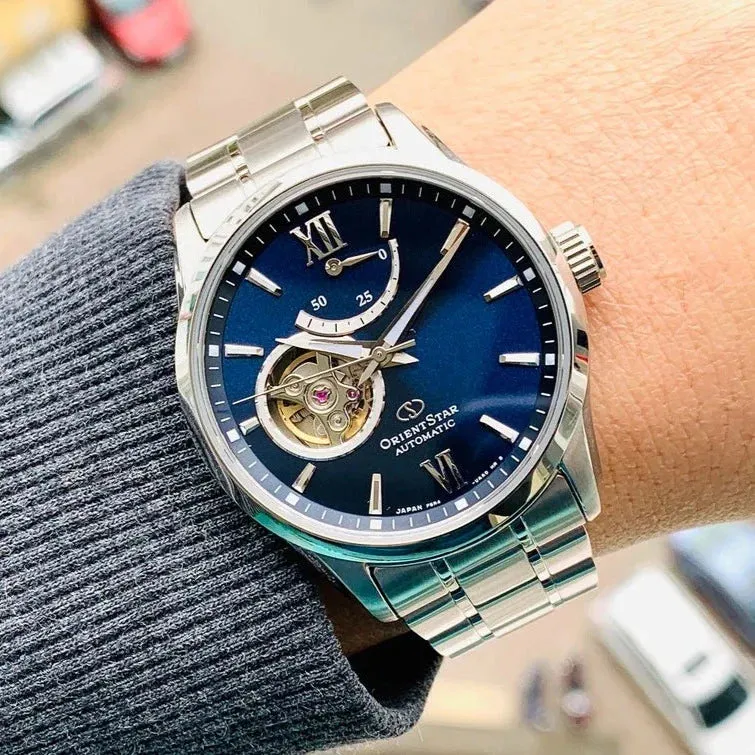 Orient Star Contemporary Open Heart Men's Blue Watch RE-AT0001L00B
