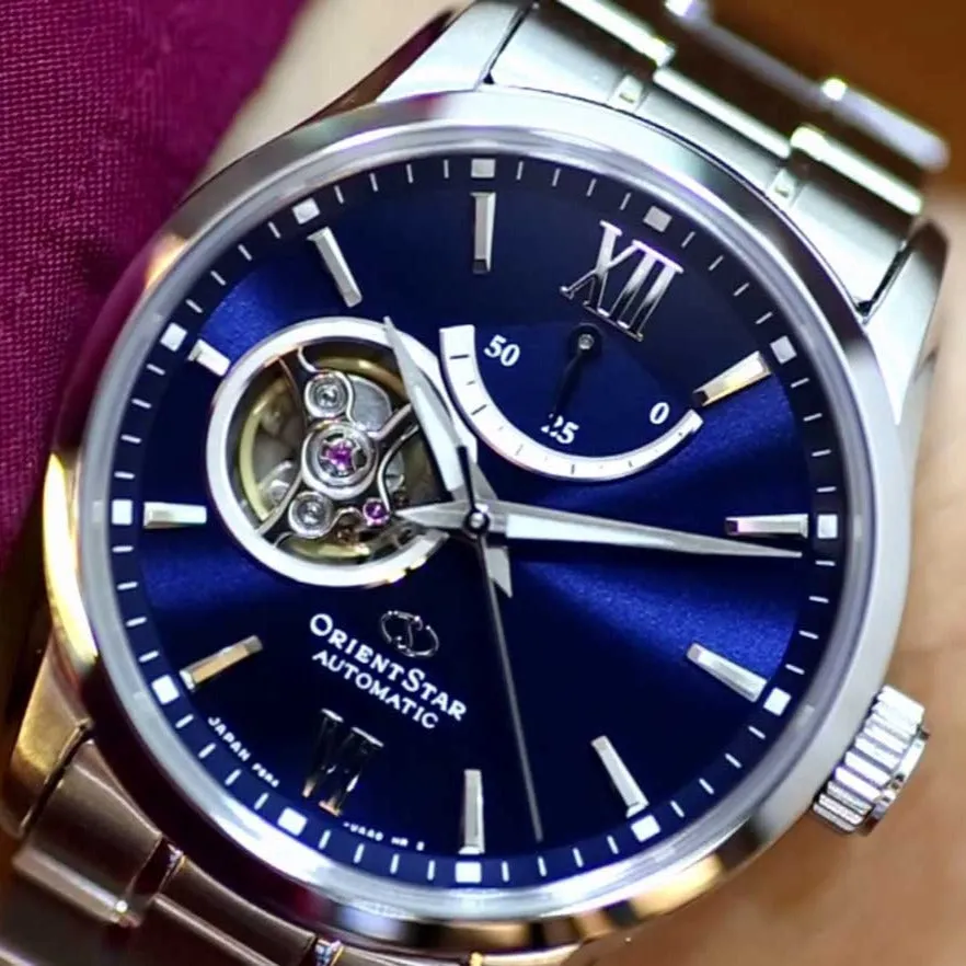 Orient Star Contemporary Open Heart Men's Blue Watch RE-AT0001L00B