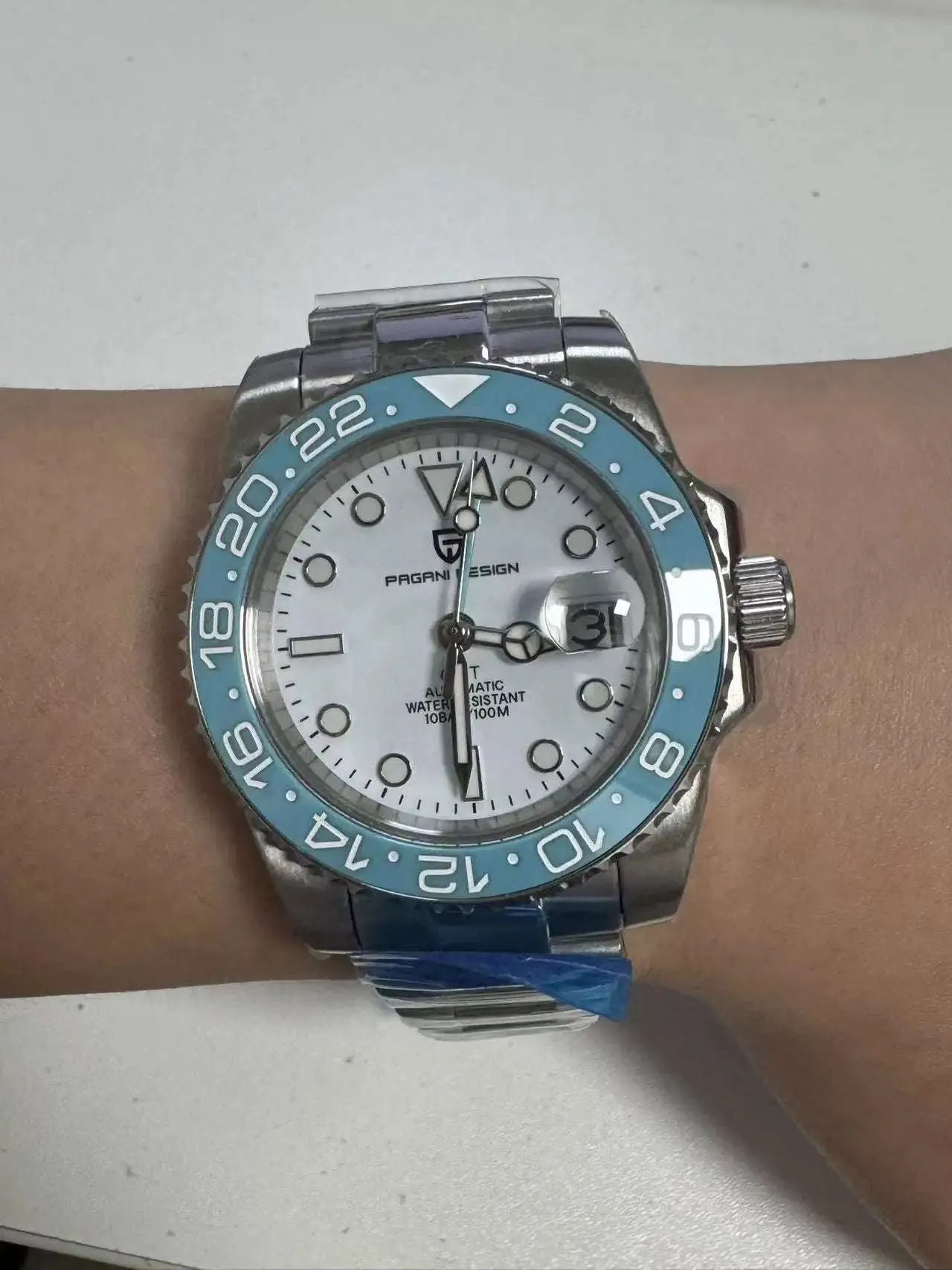 PAGANI DESIGN PD-1662 GMT Master Homage Watches [Light Blue x White]