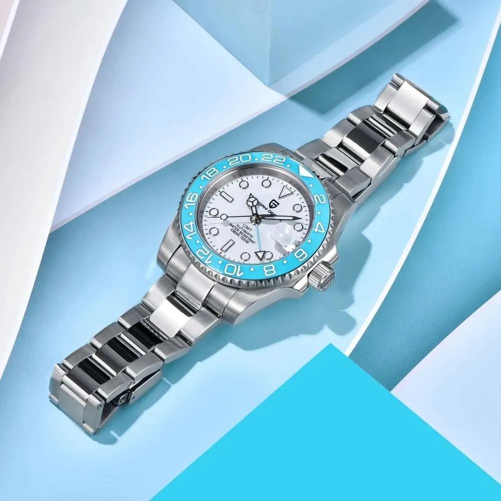 PAGANI DESIGN PD-1662 GMT Master Homage Watches [Light Blue x White]
