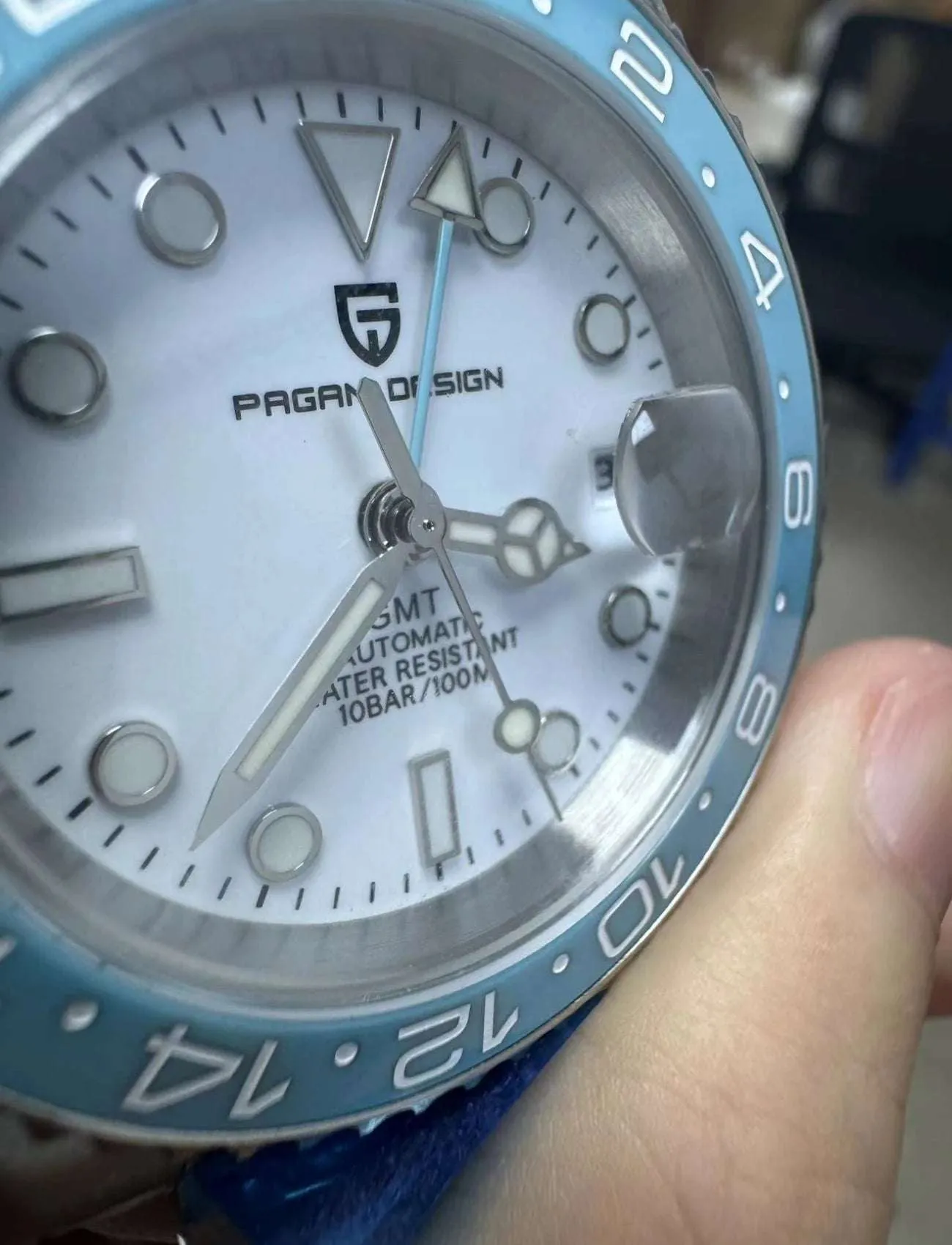 PAGANI DESIGN PD-1662 GMT Master Homage Watches [Light Blue x White]