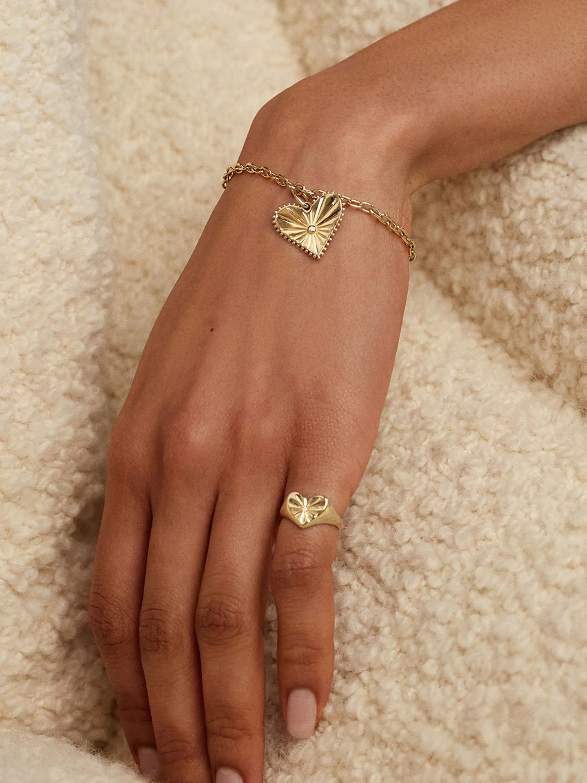 Petite heart pinky ring