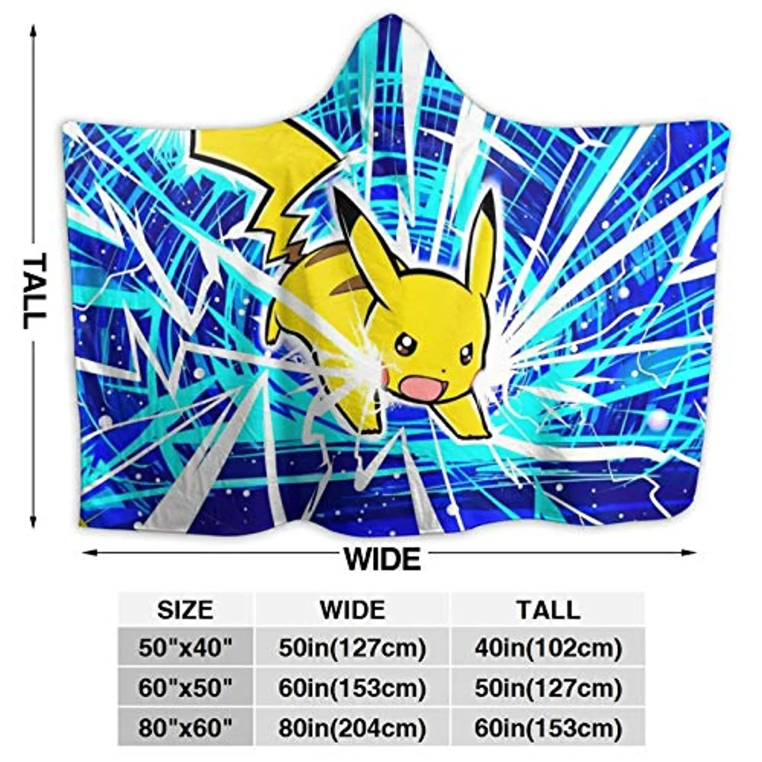 Pokemon Wearable Throw Hooded Blanket