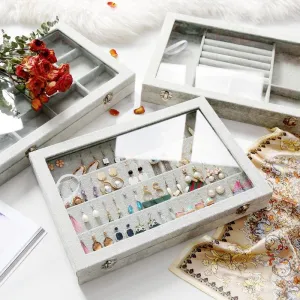 Qfdian Velvet Drawer Jewelry Organizer Box